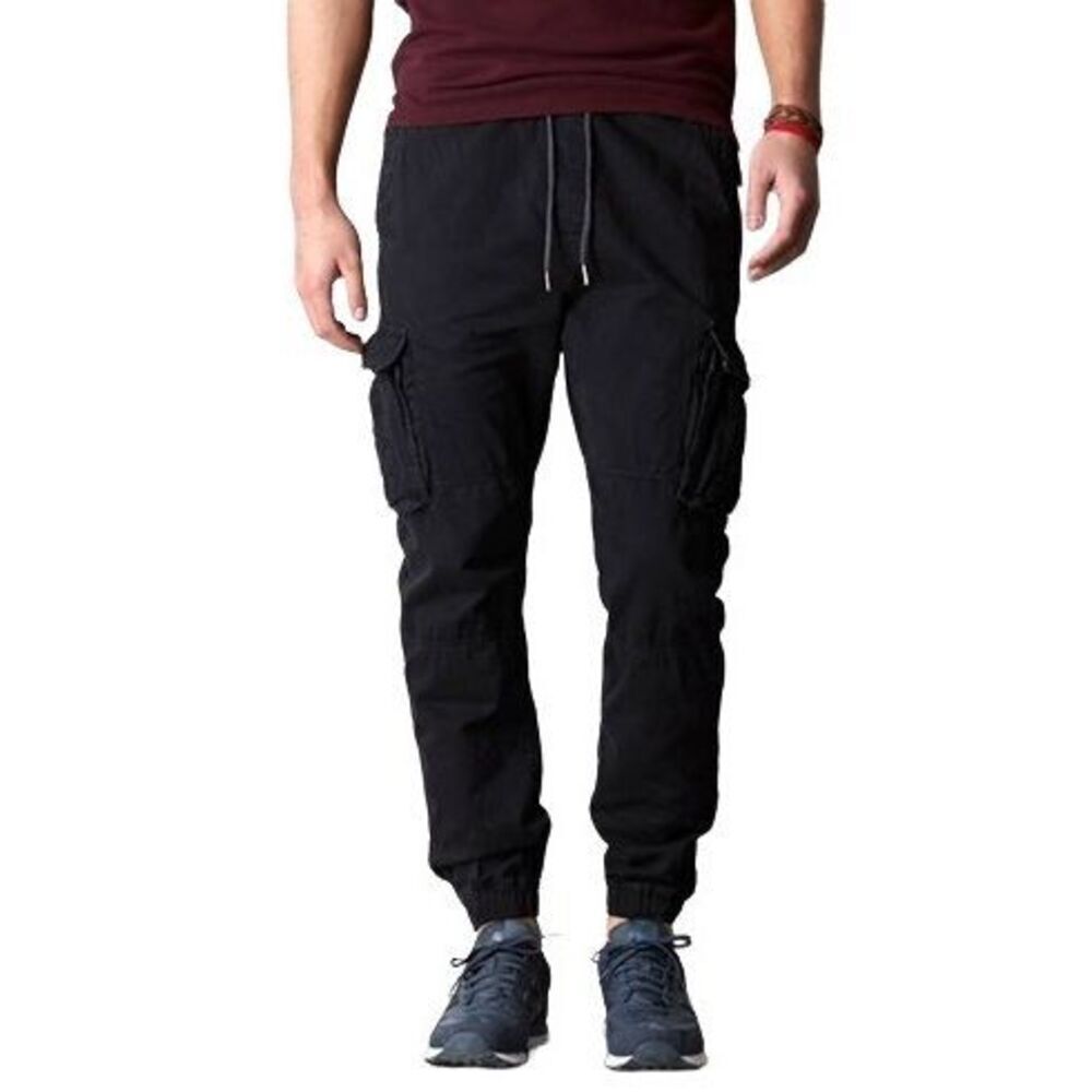 American Eagle Mens City Jogger Navy Zipped Pockets Tapered Leg NICE